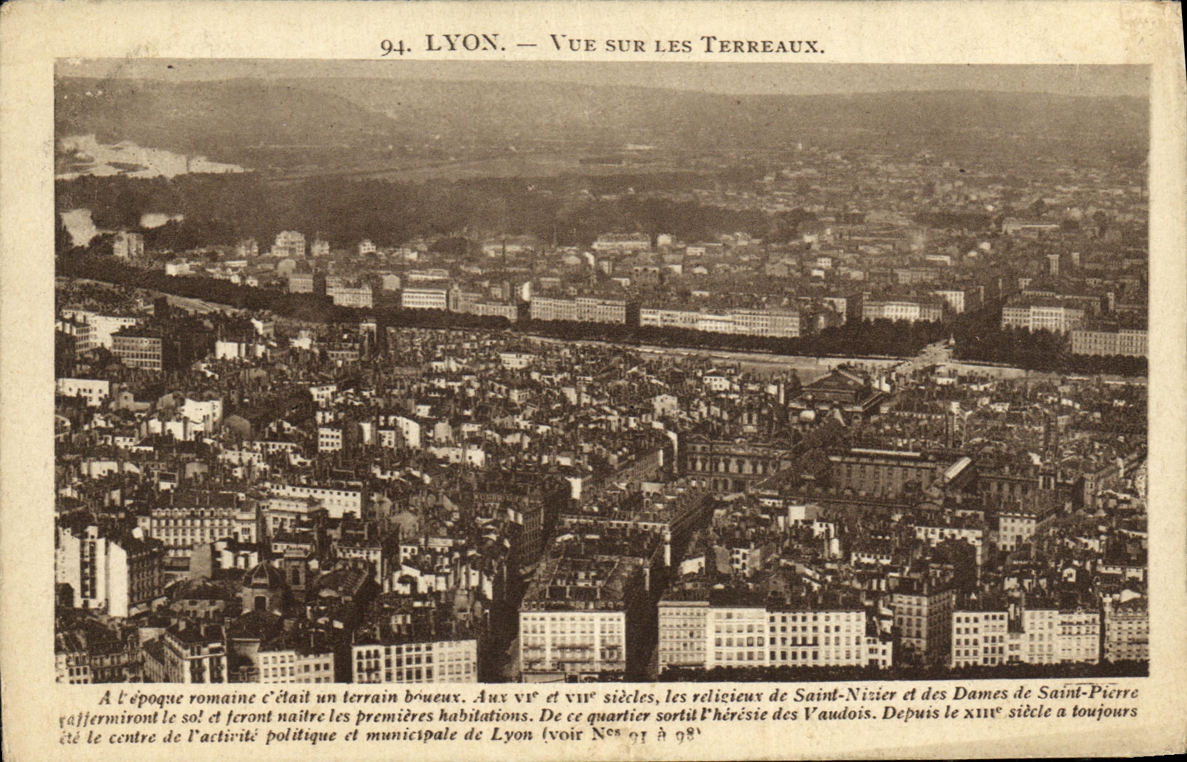 VINTAGE POSTCARD Lyon Seen on the Composts