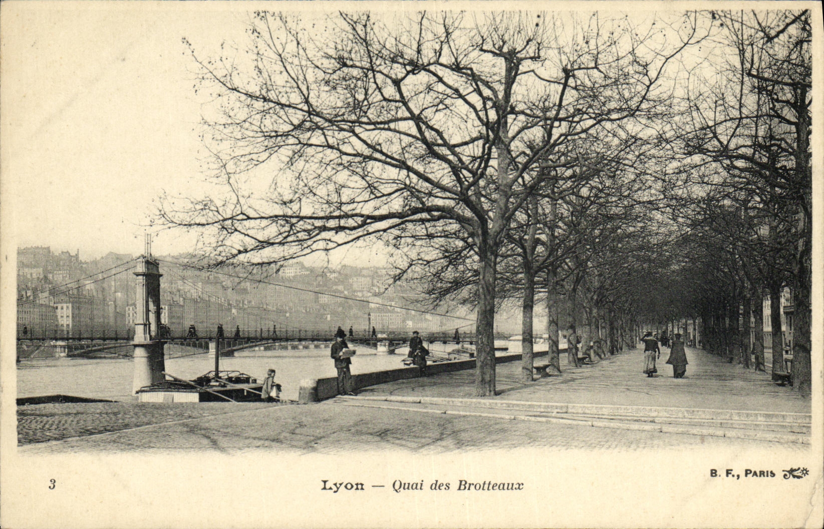 VINTAGE POSTCARD Lyon Quay of Brotteaux