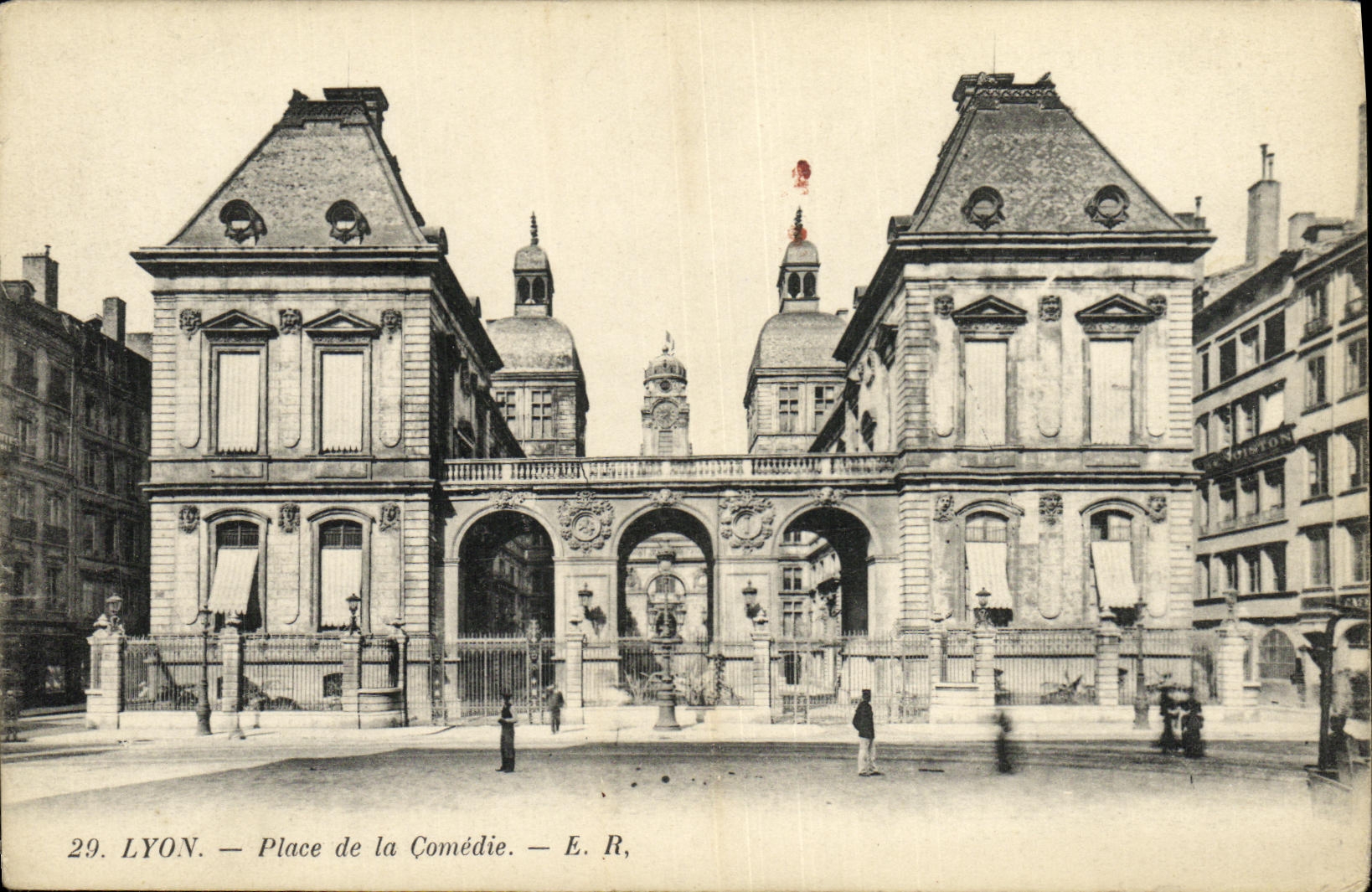 VINTAGE POSTCARD Lyon Places Comedy