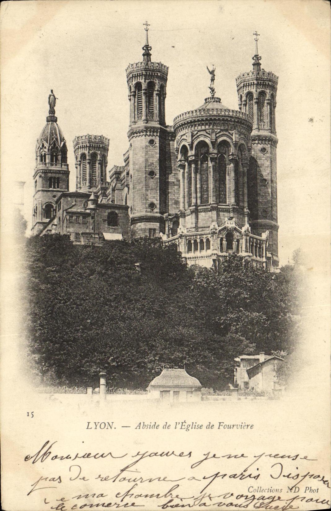 VINTAGE POSTCARD Lyon Apse of L Church of Fourviere