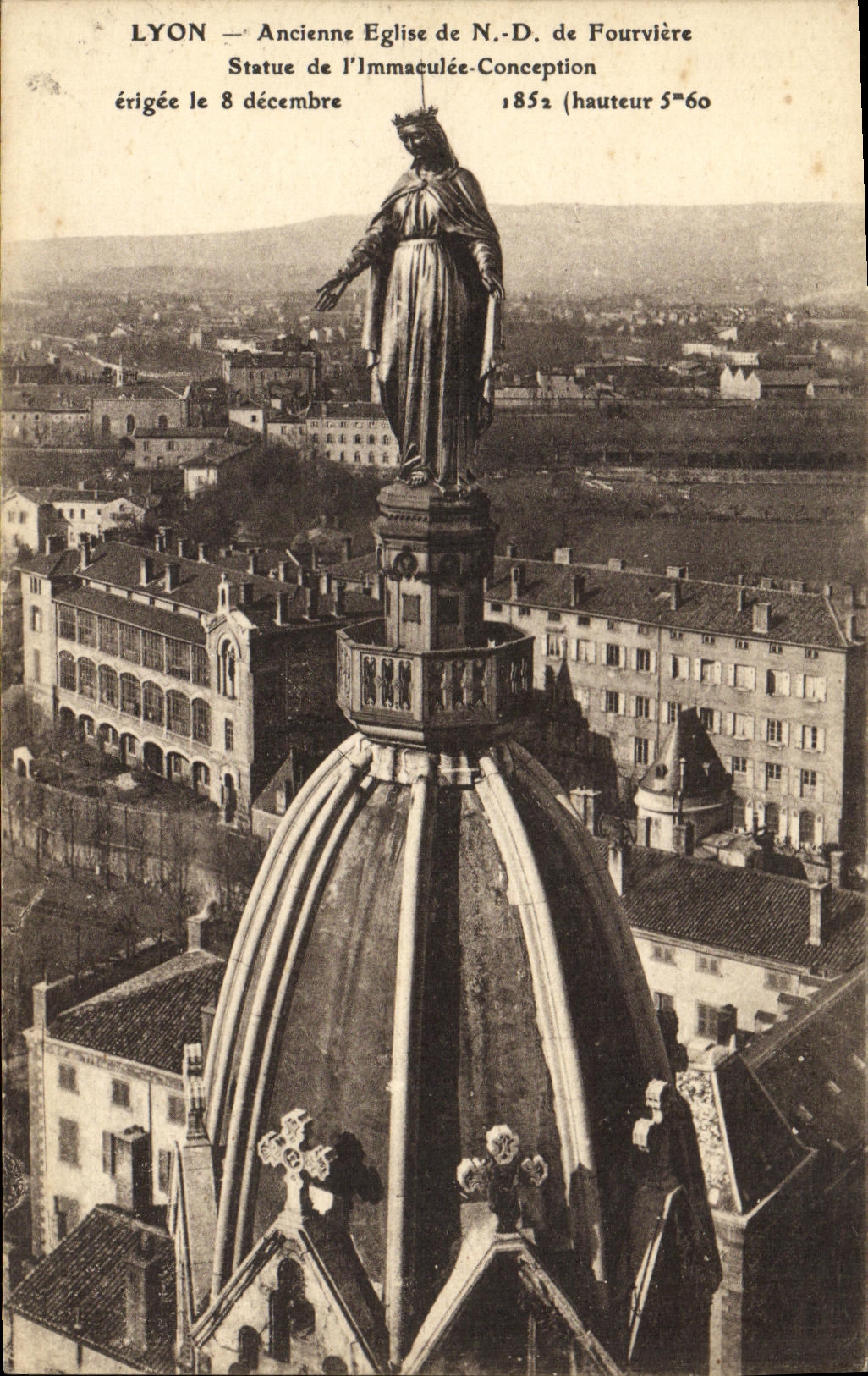 VINTAGE POSTCARD Lyon Ancienne Church of NR D of Fourviere Rules of L lmmaculle Conception