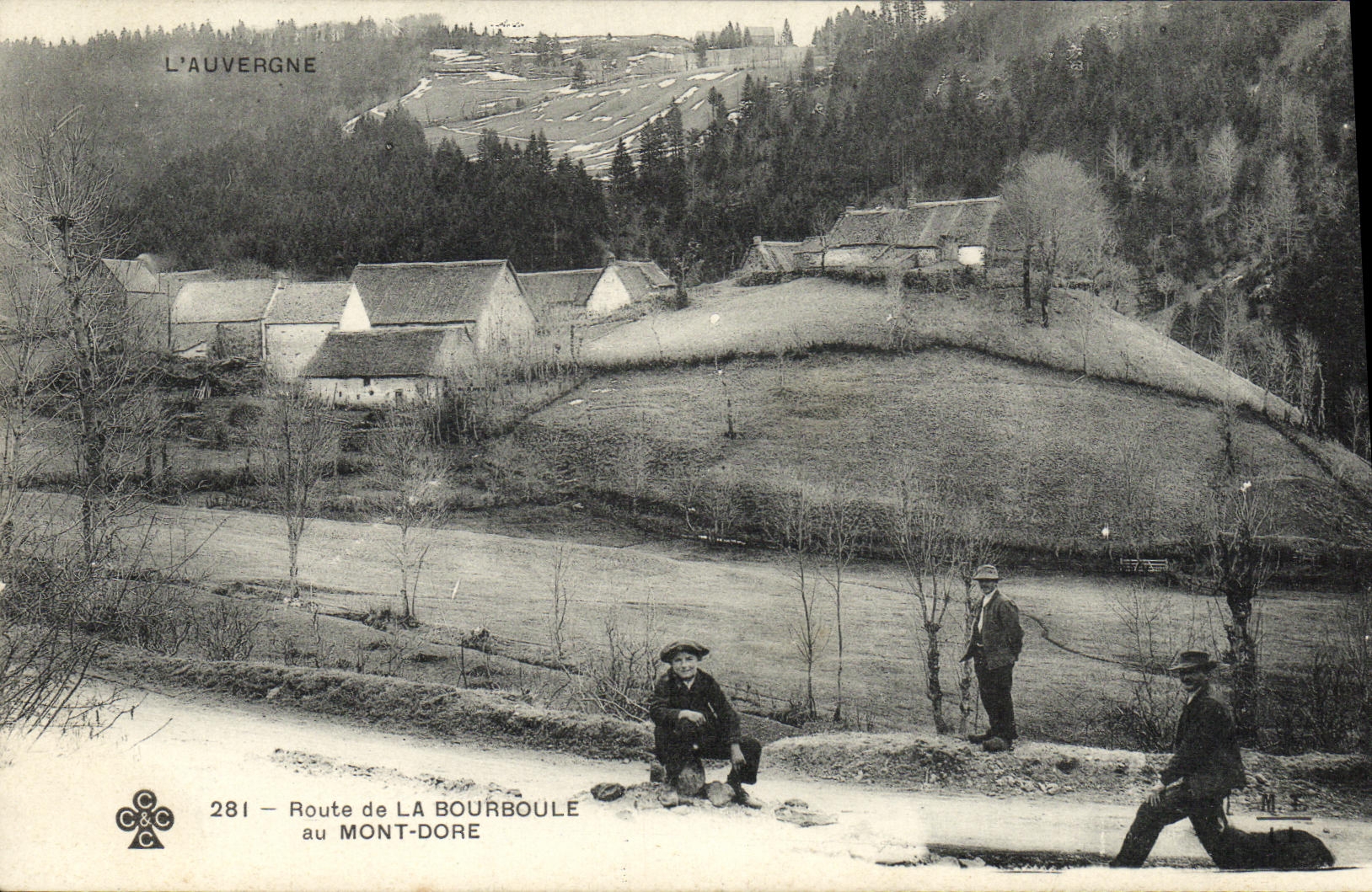 VINTAGE POSTCARD Route of Bourboule to the Mount Gilds