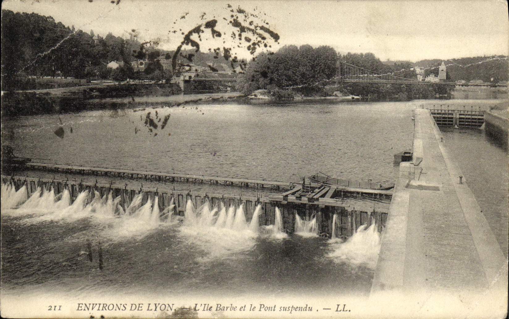 VINTAGE POSTCARD Surroundings of Lyon L the Barb and the Suspended bridge
