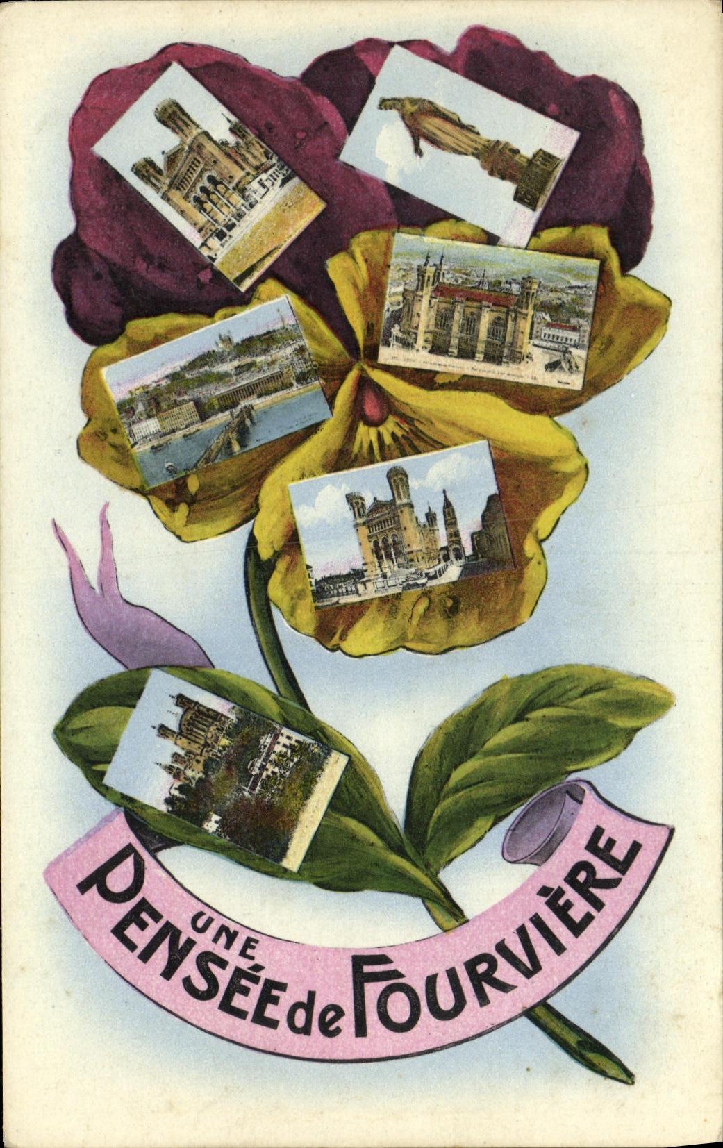 VINTAGE POSTCARD a Thought of Fourviere