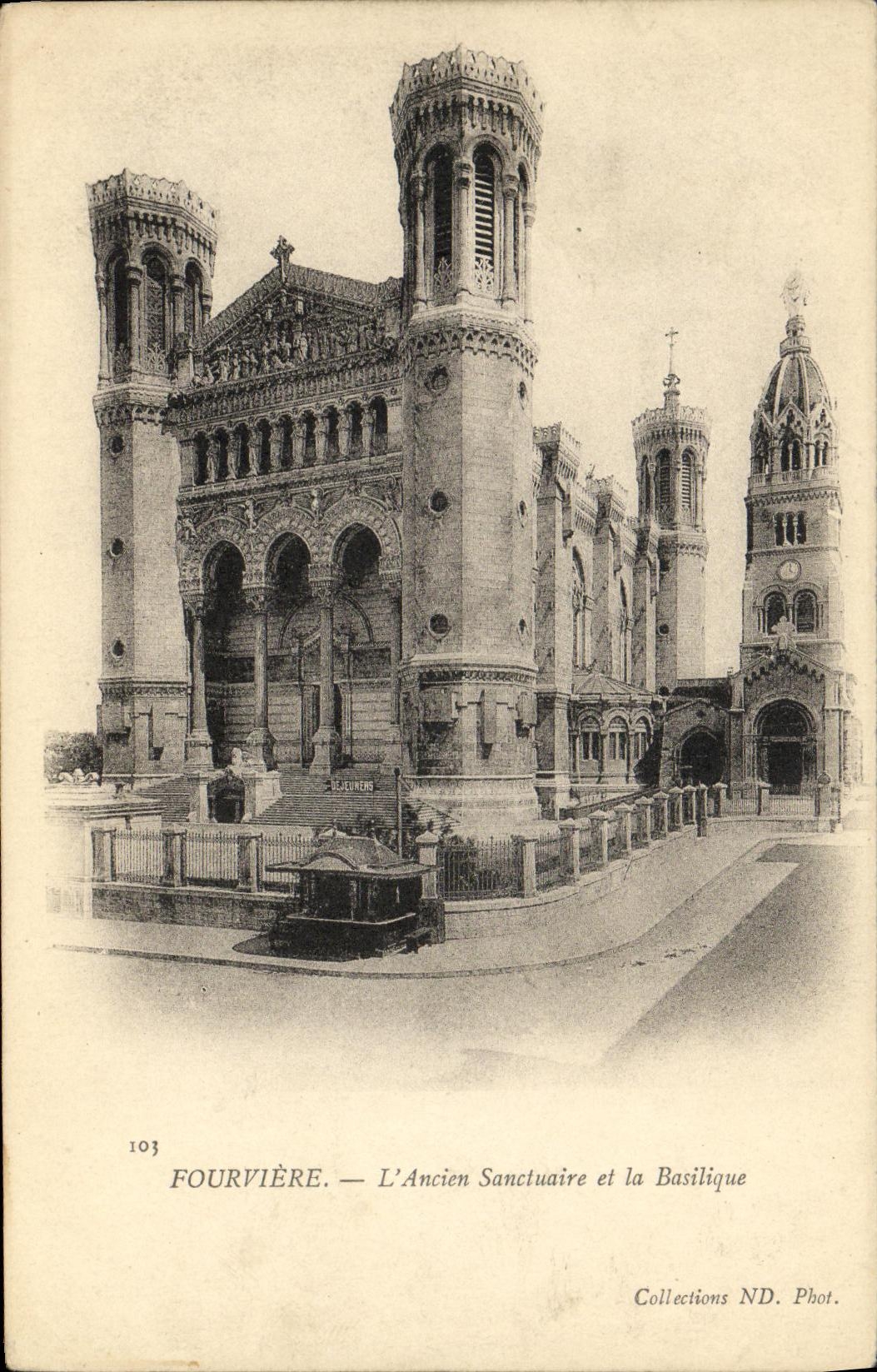 VINTAGE POSTCARD Fourviere L Old Sanctuary and the Basilica
