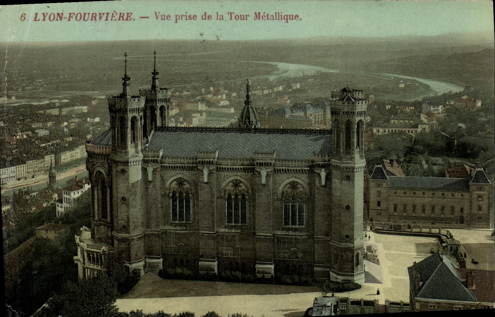 VINTAGE POSTCARD Lyon Fourviere Seen from of the Metal Tower