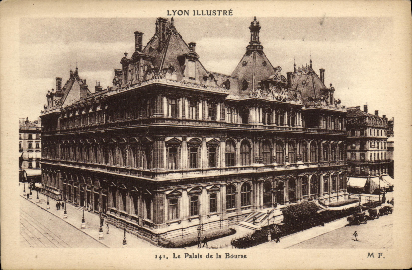 VINTAGE POSTCARD Lyon lllustre the Palate of the Stock Exchange