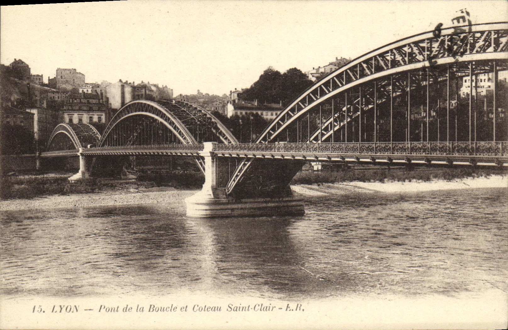 VINTAGE POSTCARD Lyon Bridge of the Loop and Holy Slope Clearly