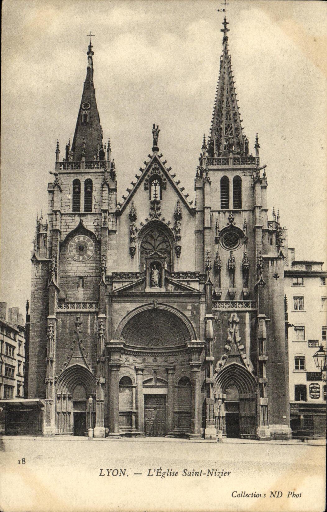 VINTAGE POSTCARD Lyon L Holy Egise Nizier