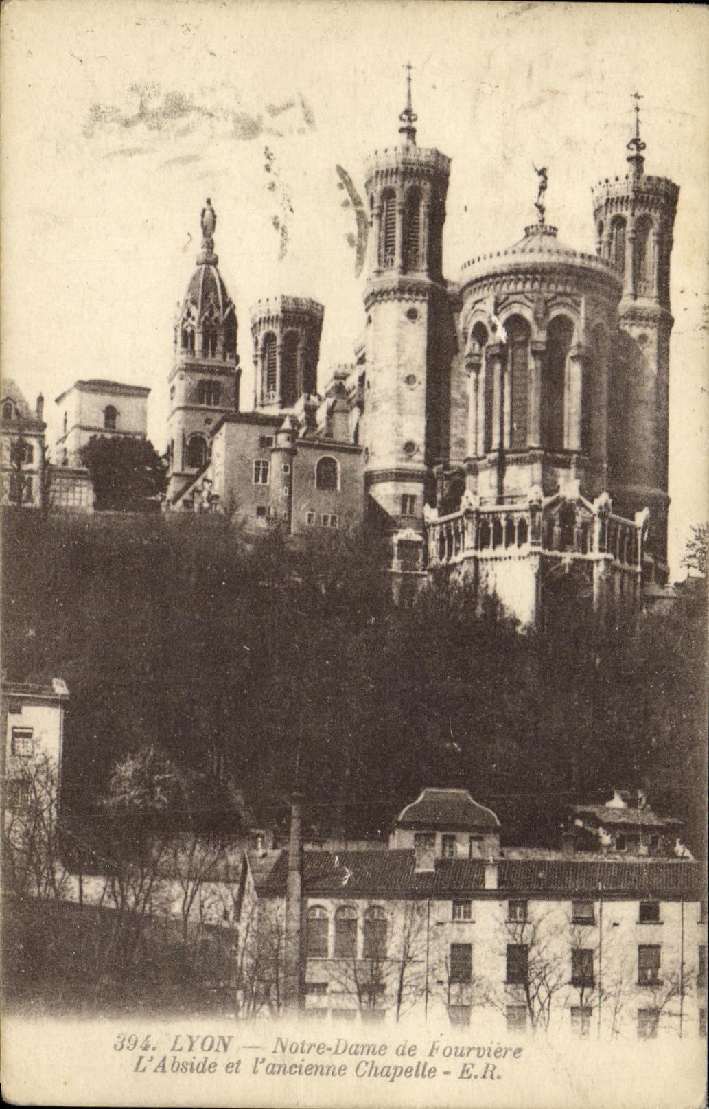 VINTAGE POSTCARD Lyon Notre Dame de Fourviere L Apse and L old Vault
