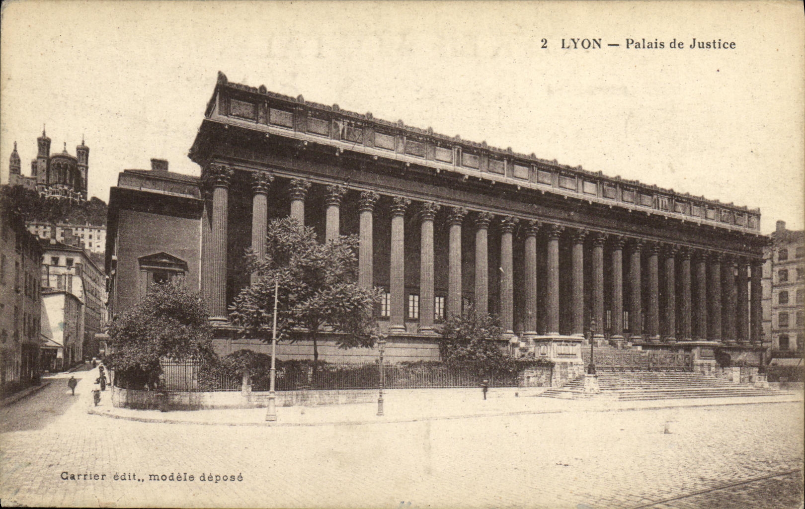 VINTAGE POSTCARD Lyon Places Justice