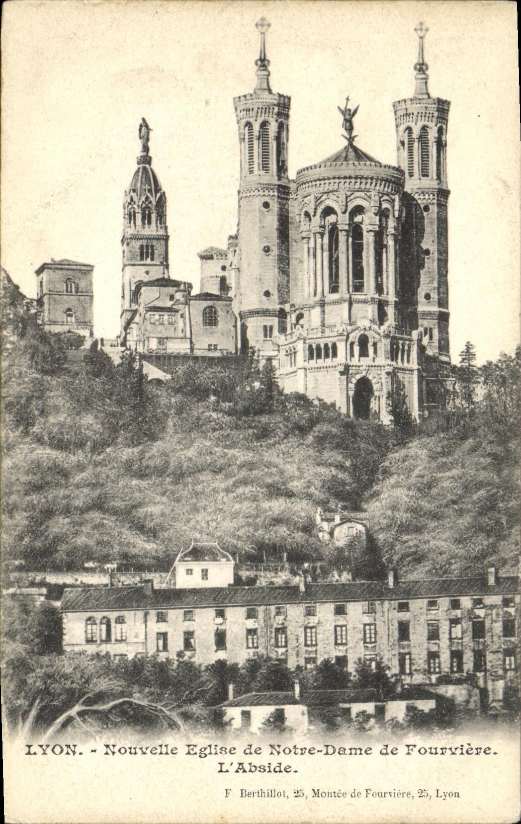 VINTAGE POSTCARD Lyon News Church of Notre Dame de Fourviere