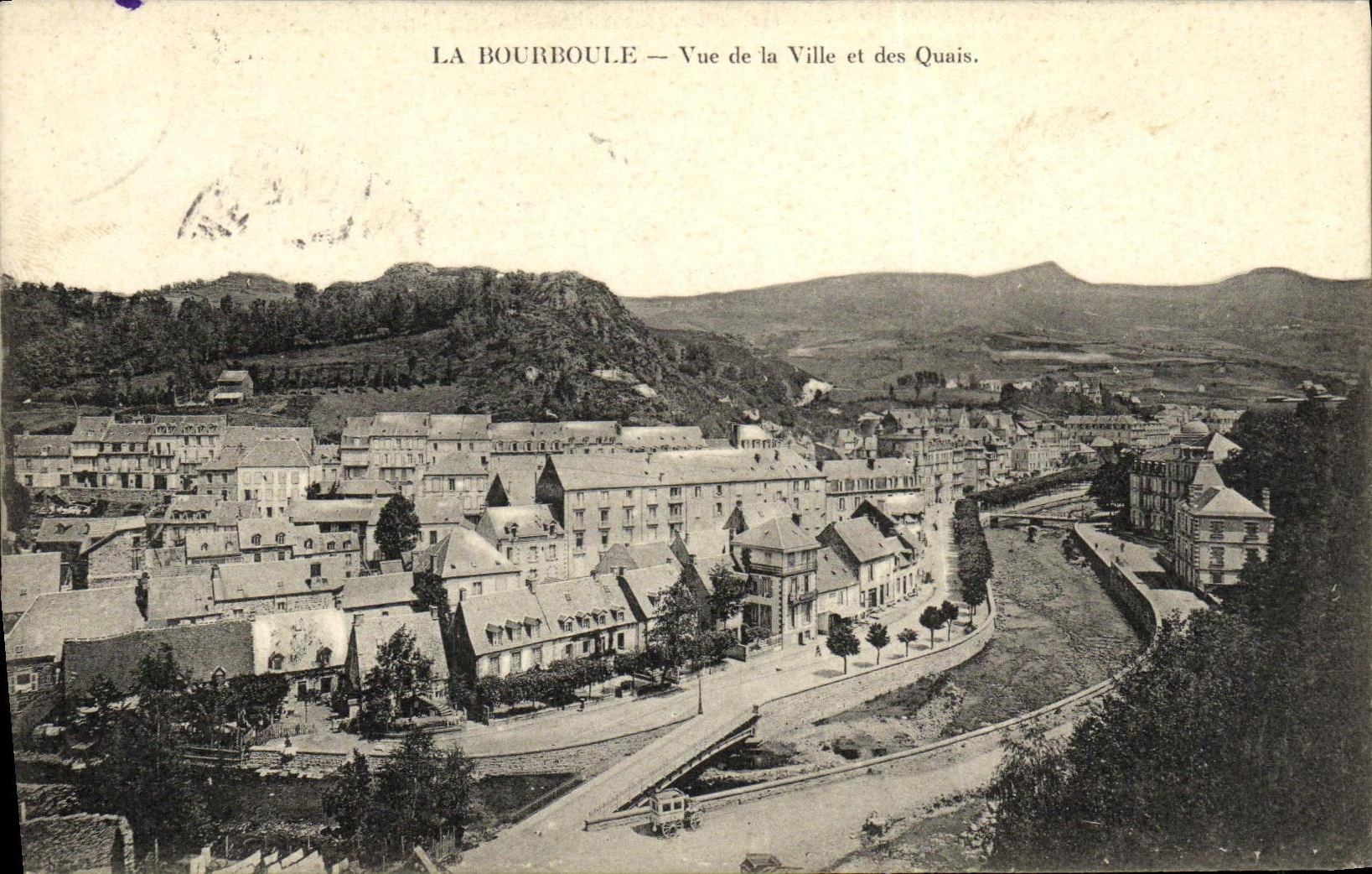 VINTAGE POSTCARD Bourboule Seen of the City and the Quays