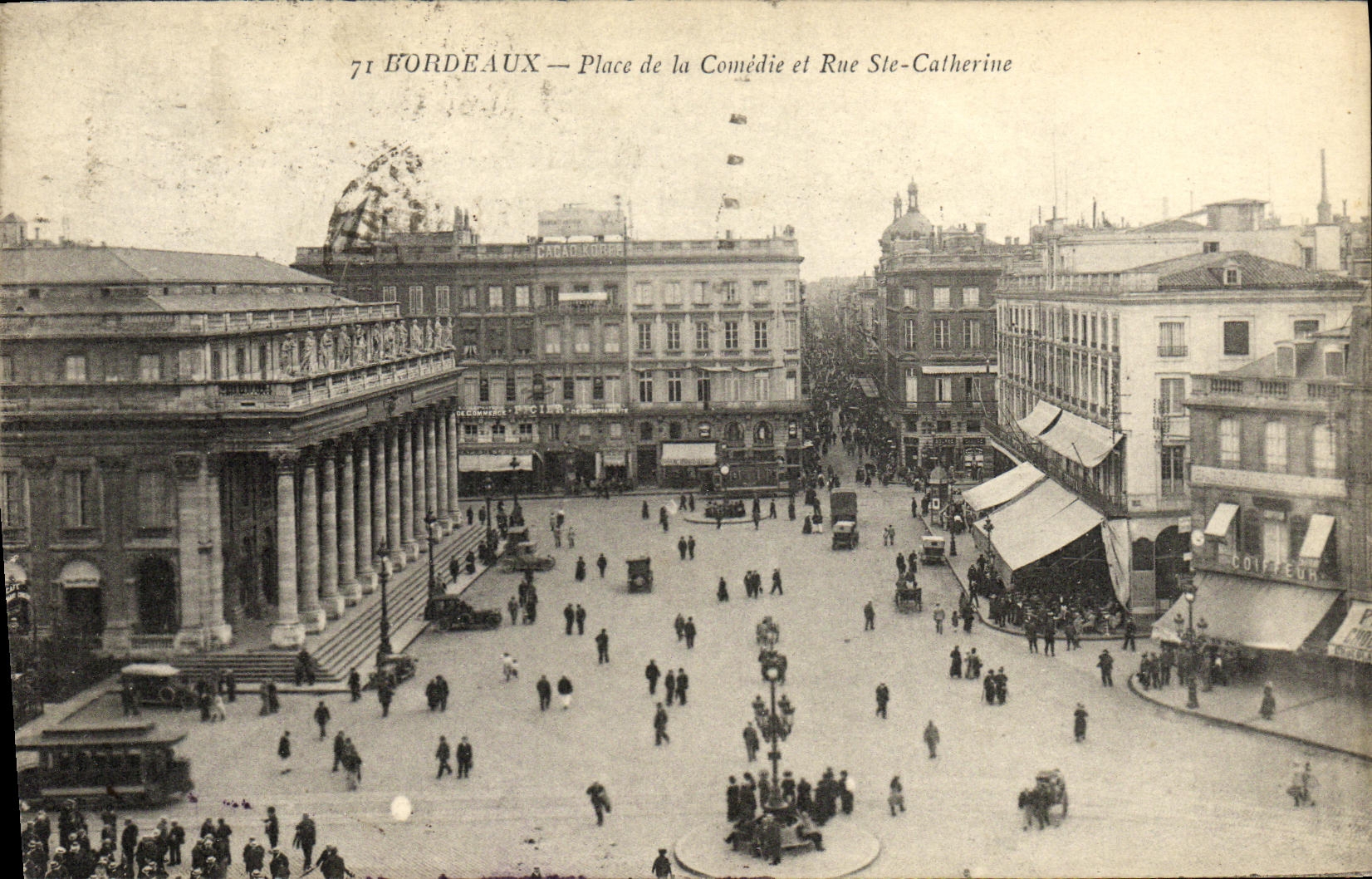 CPA Bordeaux Place de la Comedie et Rue Ste Catherine