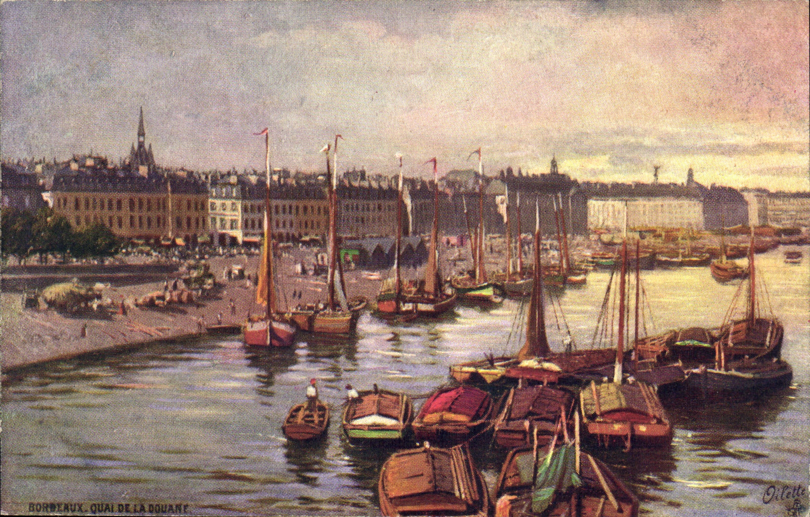 CPA Bordeaux Quai de la Douane Bateaux