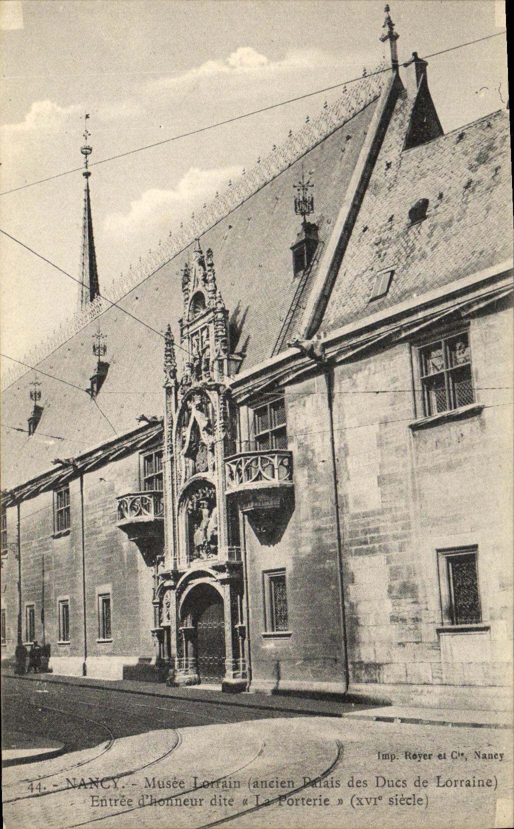 Museo de Nancy de la POSTAL de la VENDIMIA de los duques del honor incorporado de Lorena D sabido en fecha Porterie