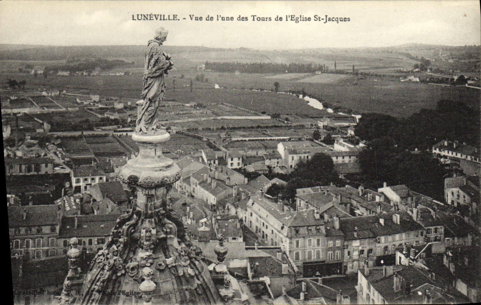 VINTAGE POSTCARD Luneville Seen of L one of Tours of L Church St Jacques