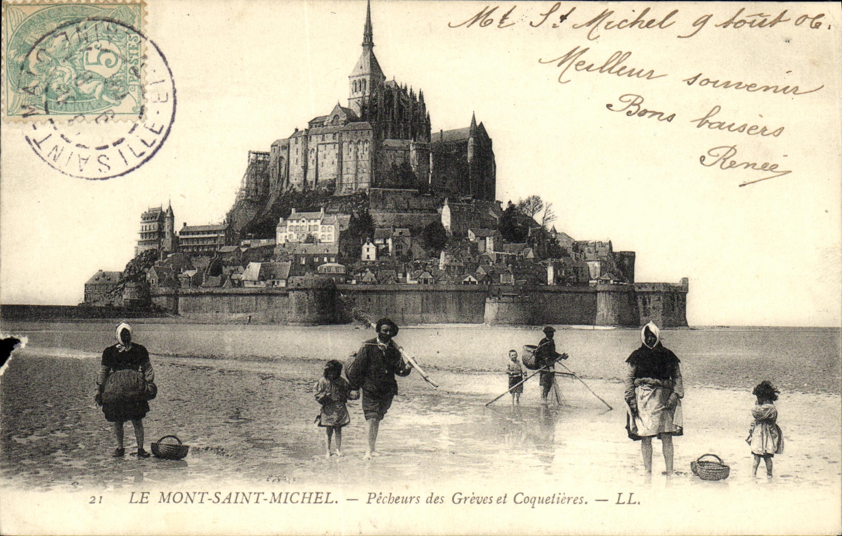 CPA La Mont Saint Michel Pecheurs des Greves et Coquetieres