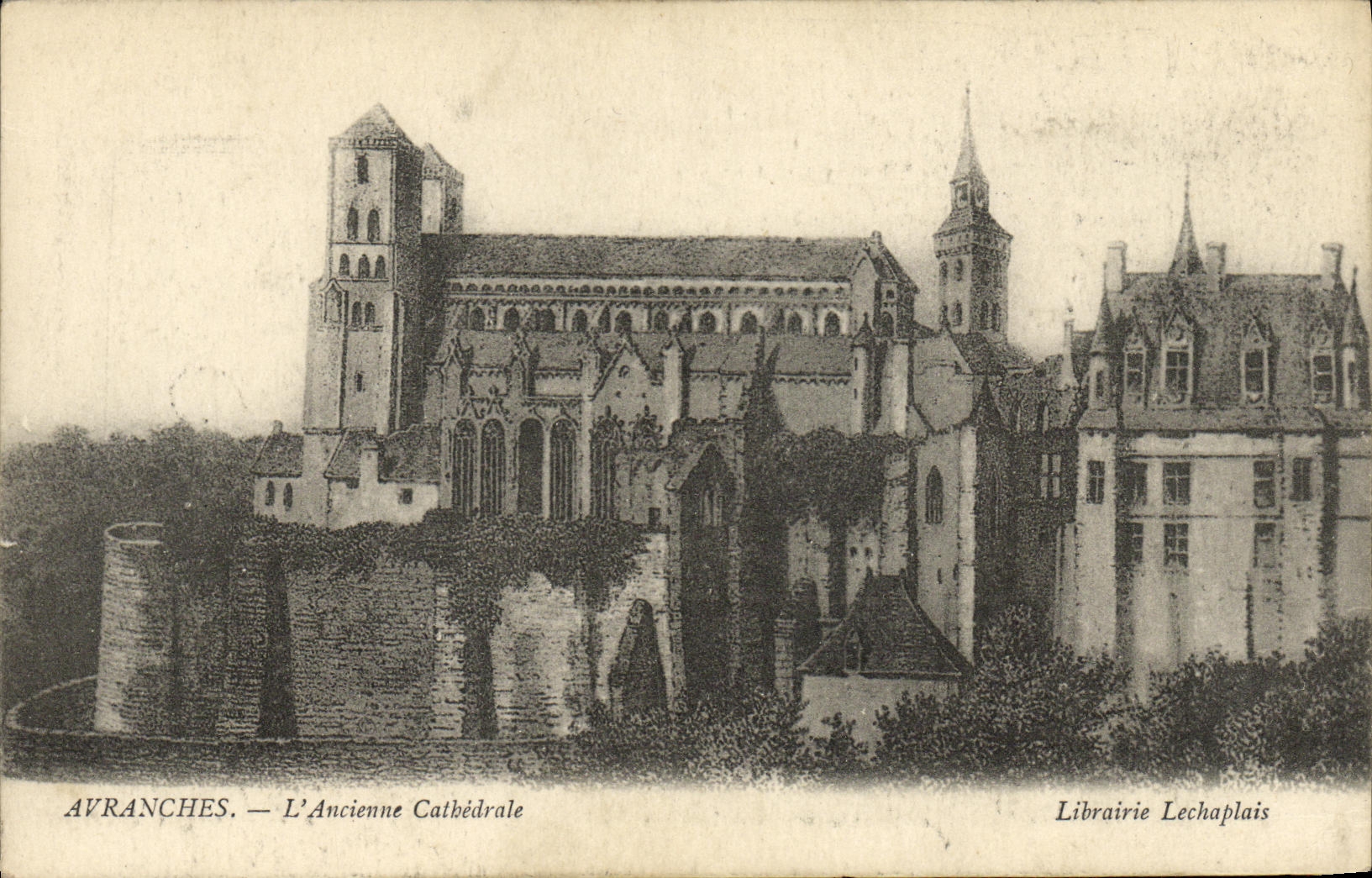 POSTAL Avranches L catedral vieja de la VENDIMIA