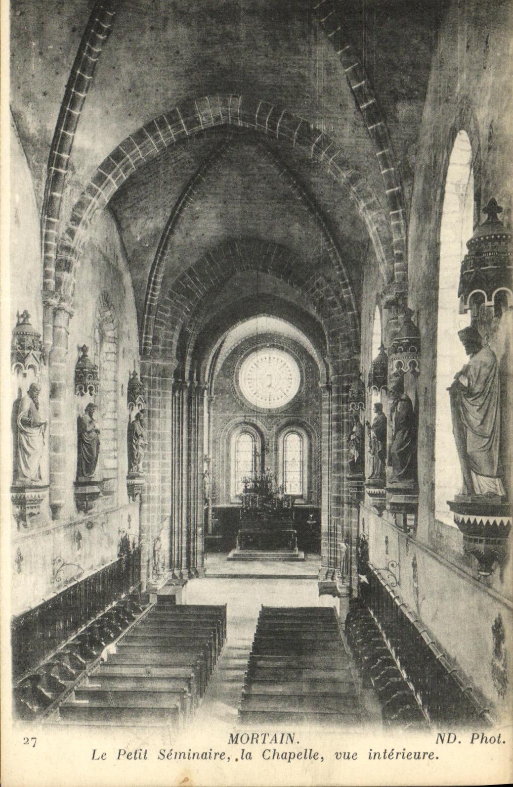 POSTAL Mortain de la VENDIMIA el pequeno seminario el interior visto camara acorazada
