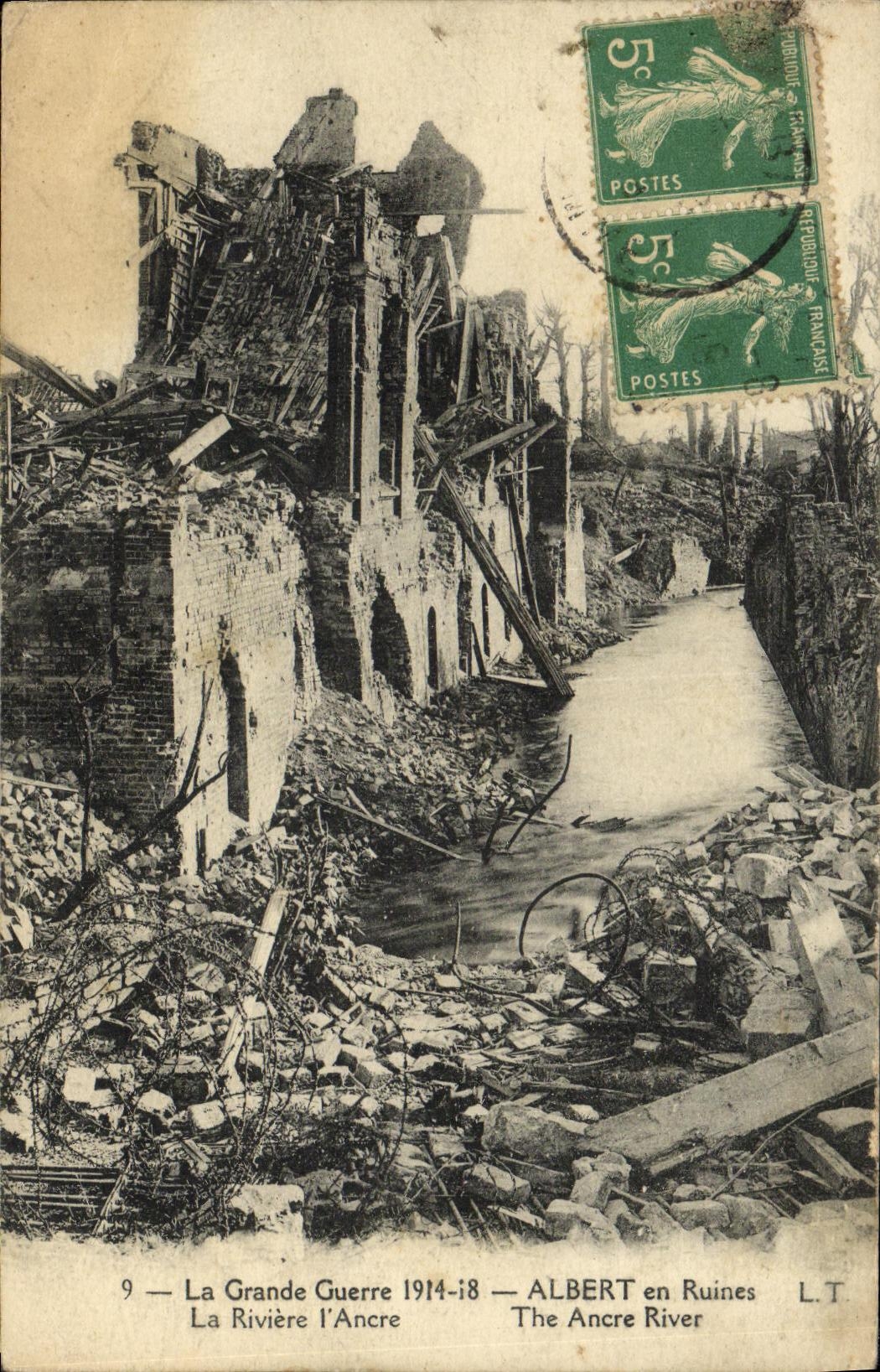 VINTAGE POSTCARD Albert the rivier L anchors Militaria