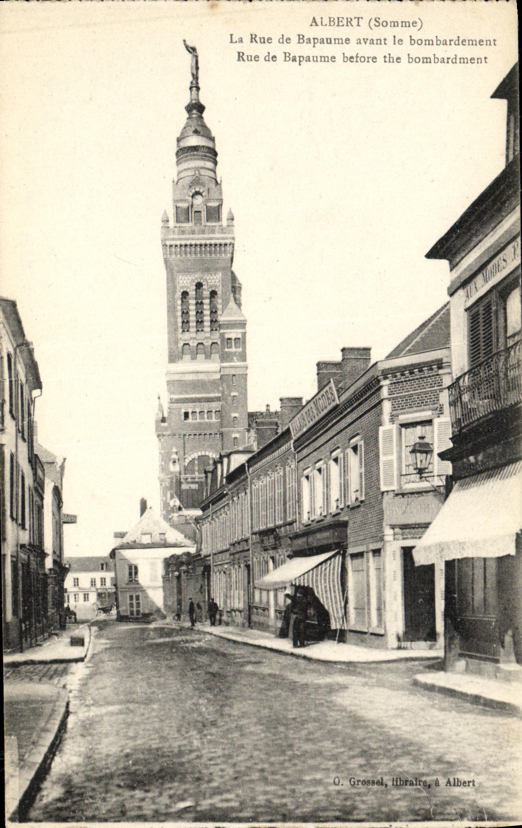 VINTAGE POSTCARD Albert the Street De Bapaume before the Bombardment