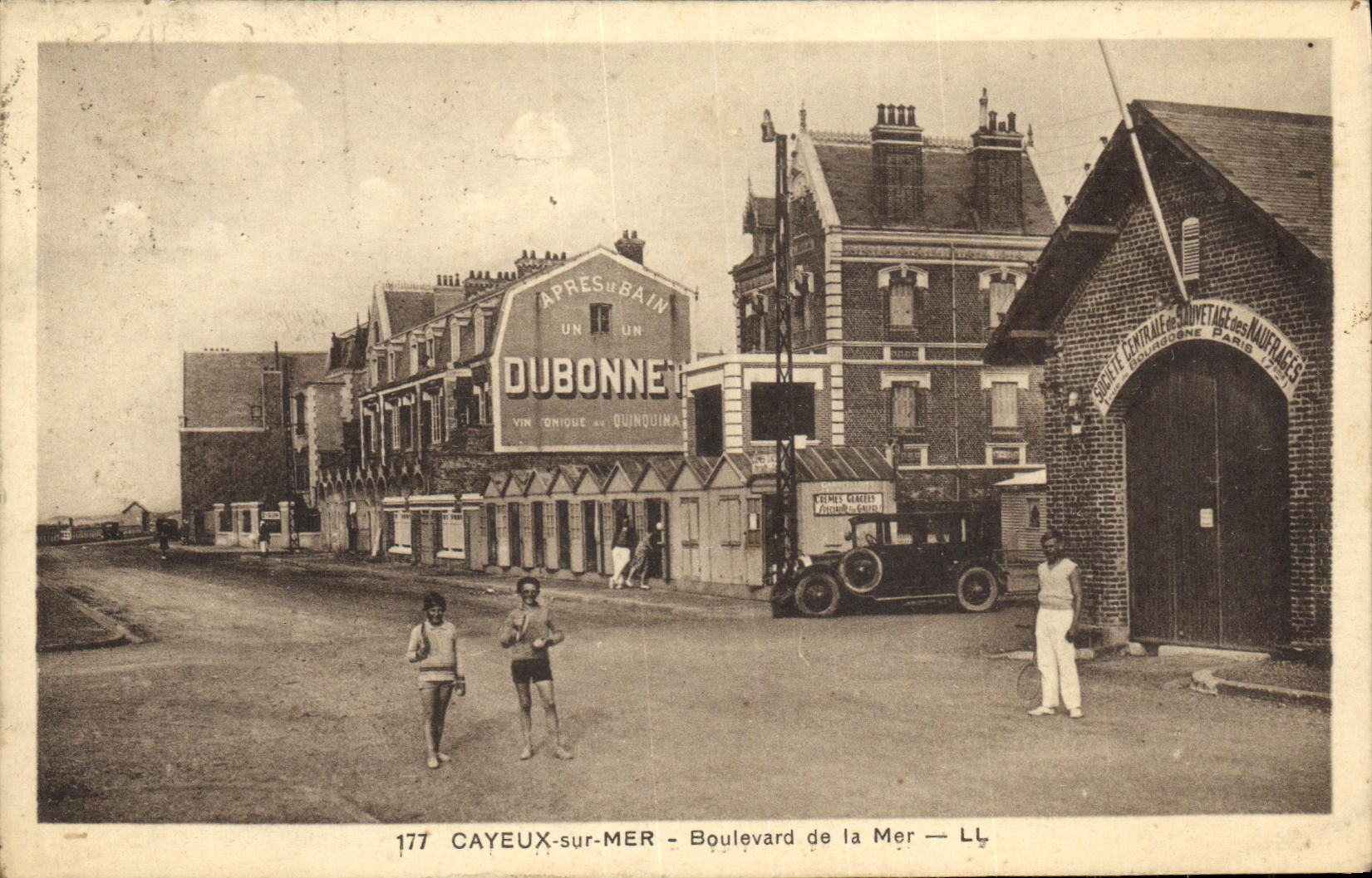VINTAGE POSTCARD Cayeux On Sea Boulevard of the Sea Dubonnet
