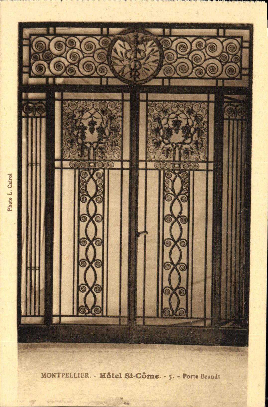 El St del hotel de Montpellier de la POSTAL de la VENDIMIA como lleva a Brandt