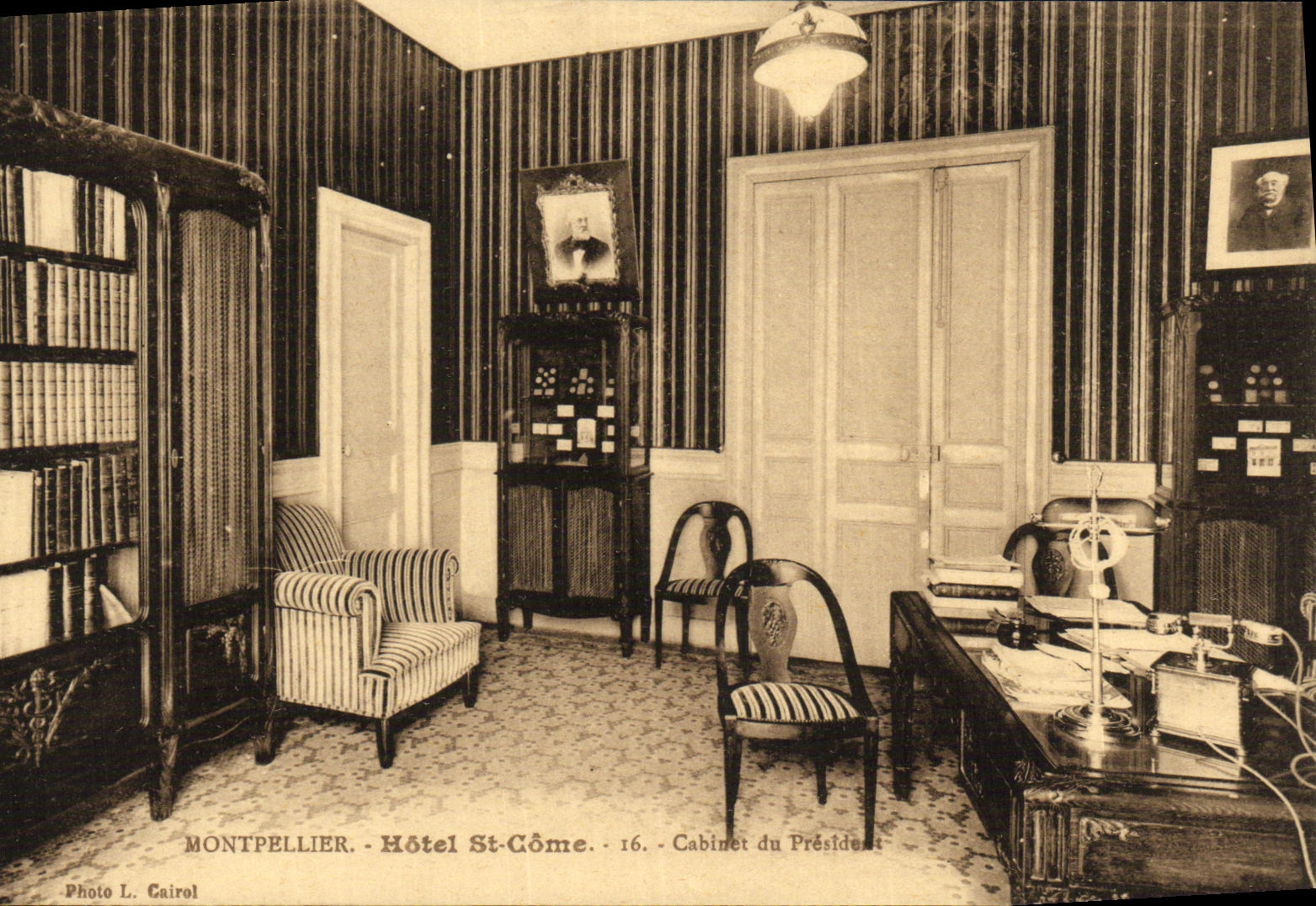 VINTAGE POSTCARD Montpellier Hotel St Like Cabinet of the president
