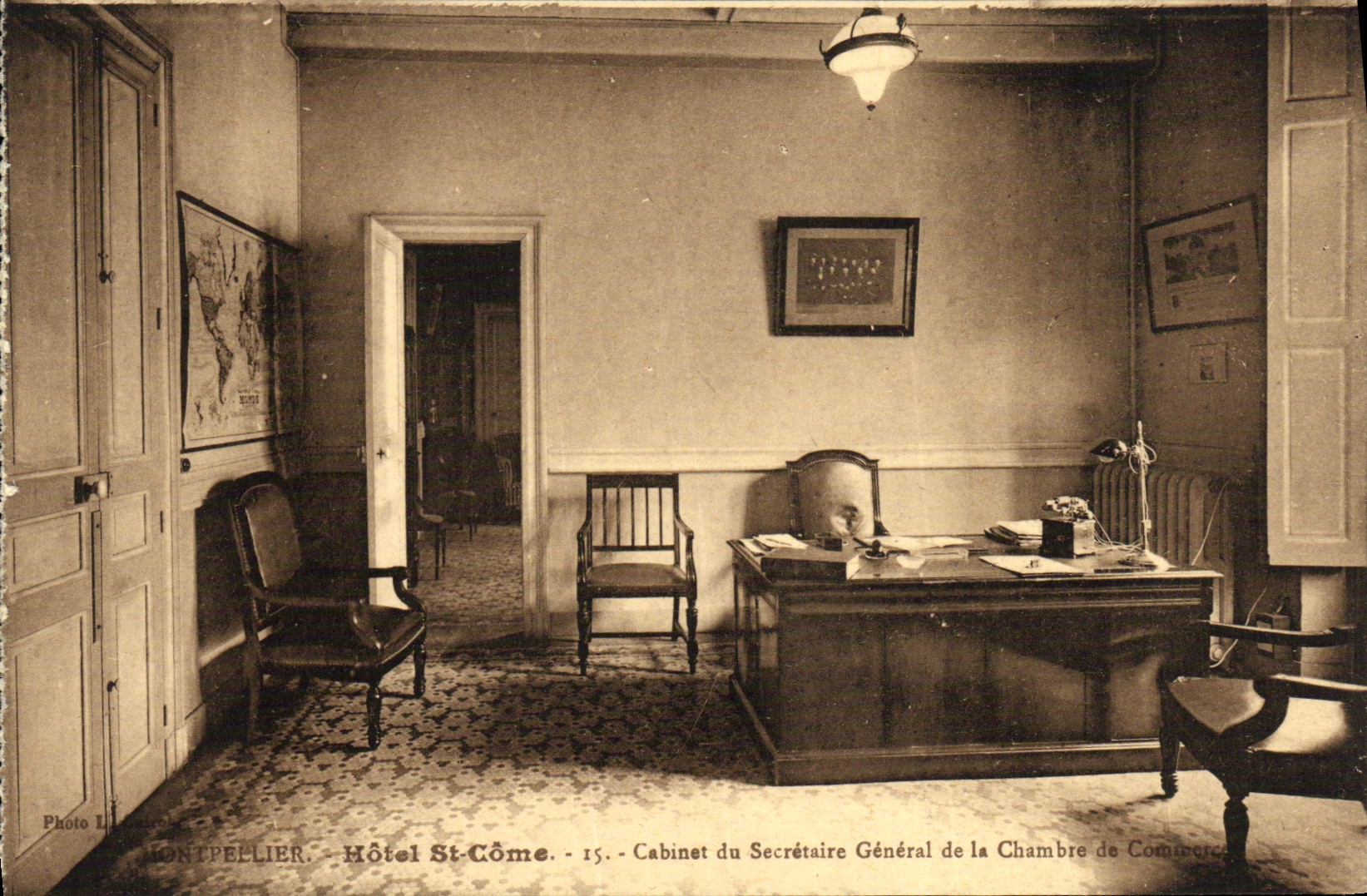 VINTAGE POSTCARD Montpellier Hotel St Like Cabinet of the general secretary of the chamber of commerce