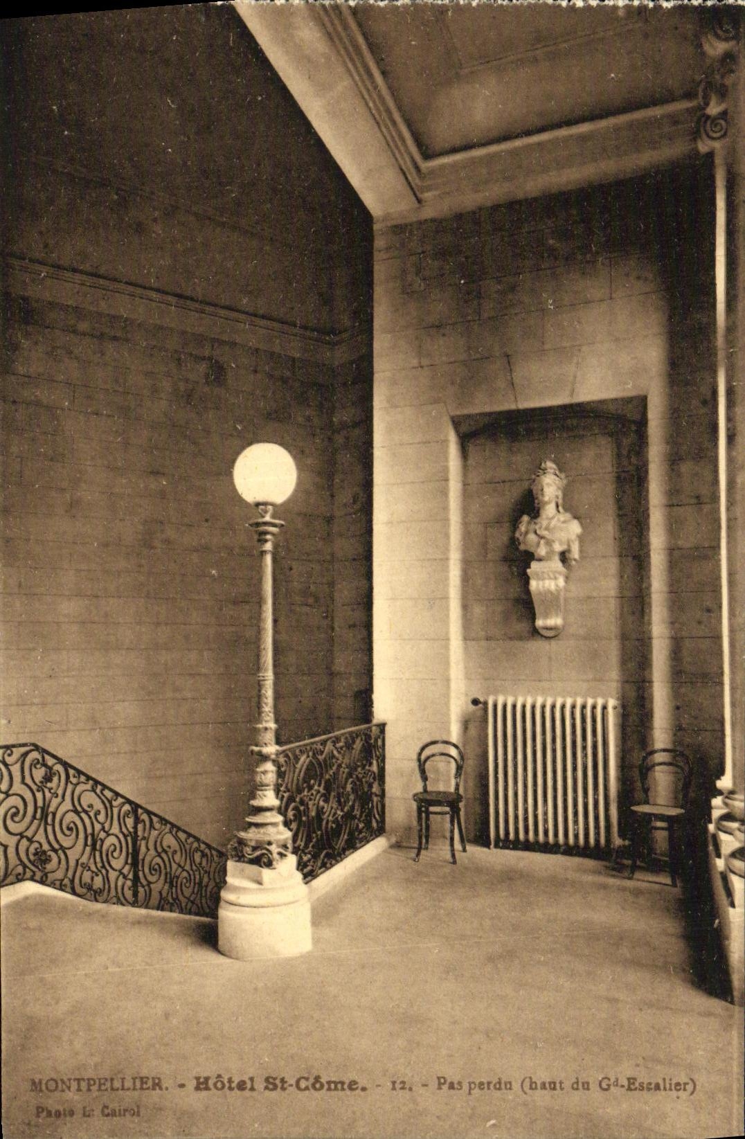 VINTAGE POSTCARD Montpellier Hotel St Like Step lost High of the large staircase