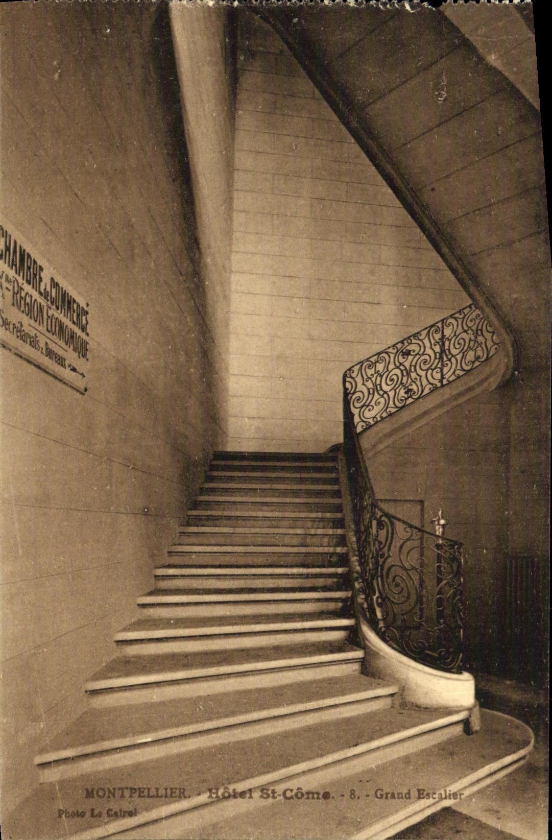 VINTAGE POSTCARD Montpellier Hotel St Like Large Staircase