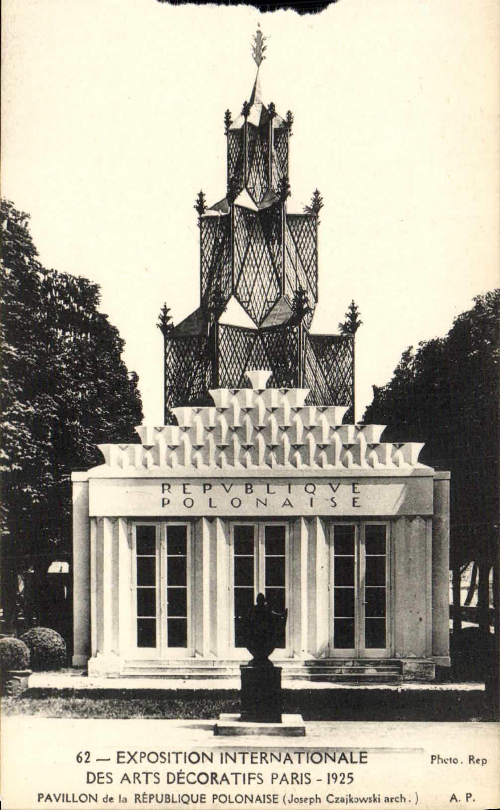 Exposicion internacional de la POSTAL de la VENDIMIA de la casa decorativa de Paris 1925 de los artes del Polonaise Polonia de la república