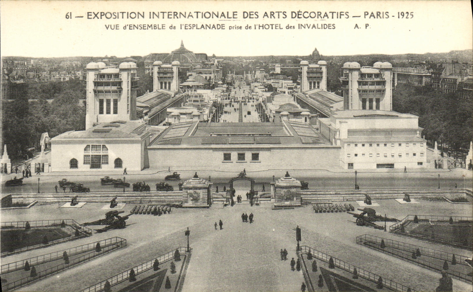 CPA Exposition Internationale des Arts Decoratifs Paris 1925 Vue d Ensemble de l Esplanade prise de l Hotel de Invalides