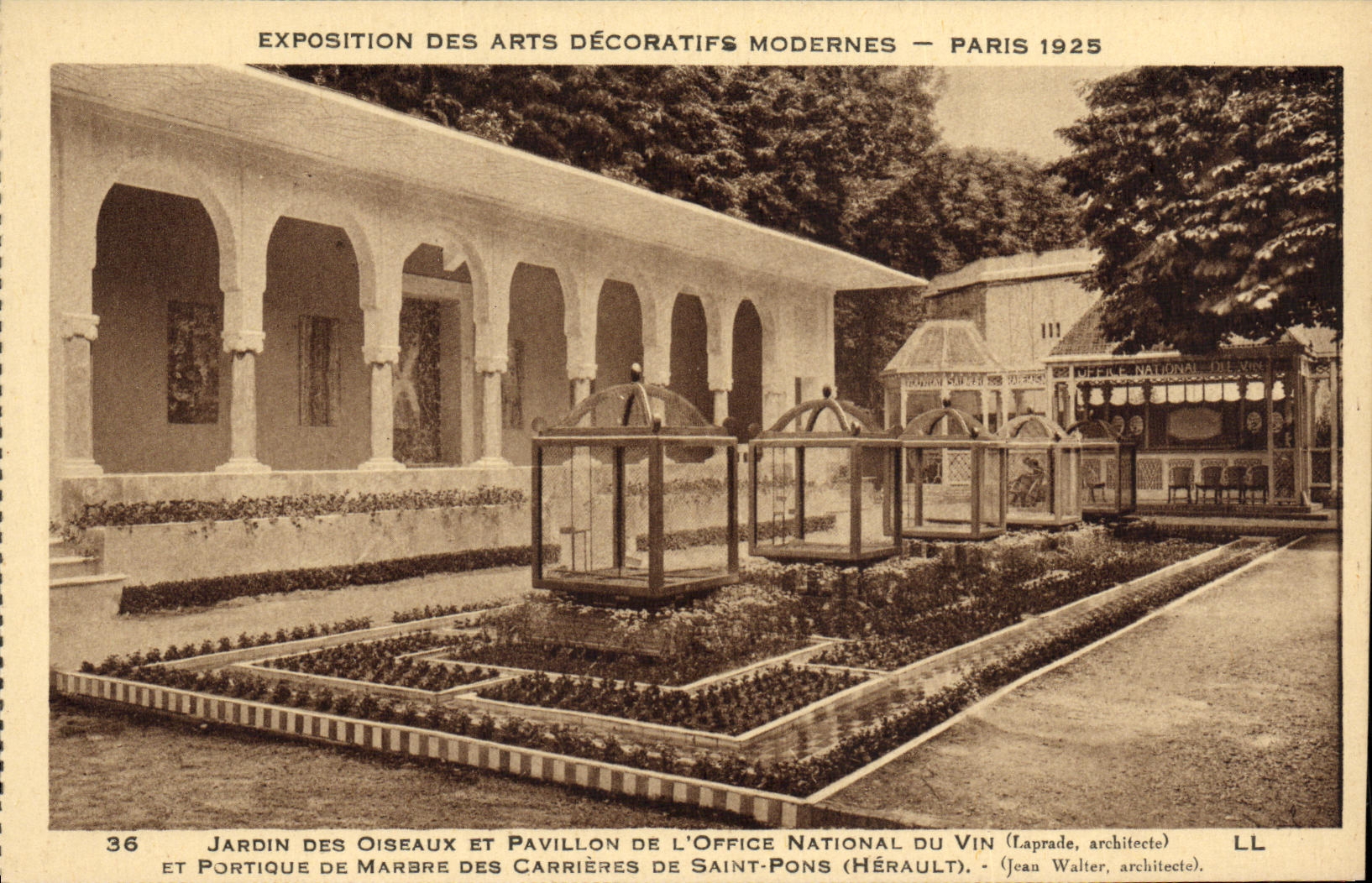 CPA Exposition des Arts Decoratifs Modernes Paris 1925 Jardin des Oiseaux et Pavillon de l Office National du Vin 
