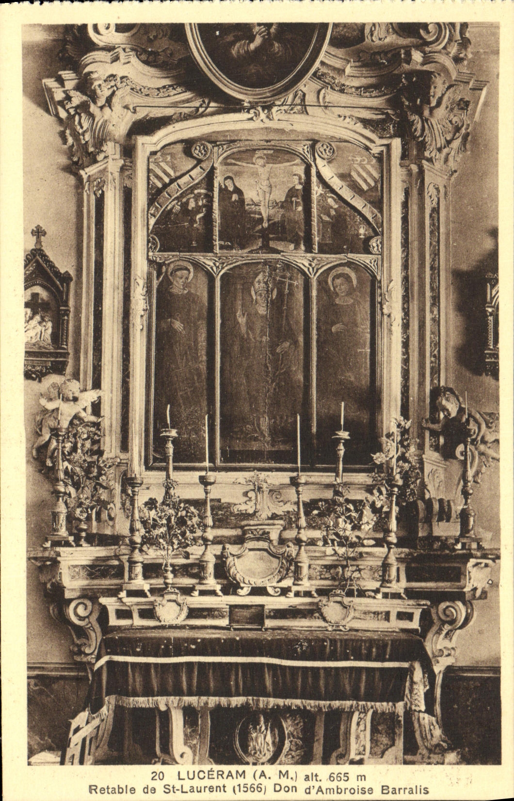 CPA Luceram Retable de St Laurent Don d Ambroise Barralis