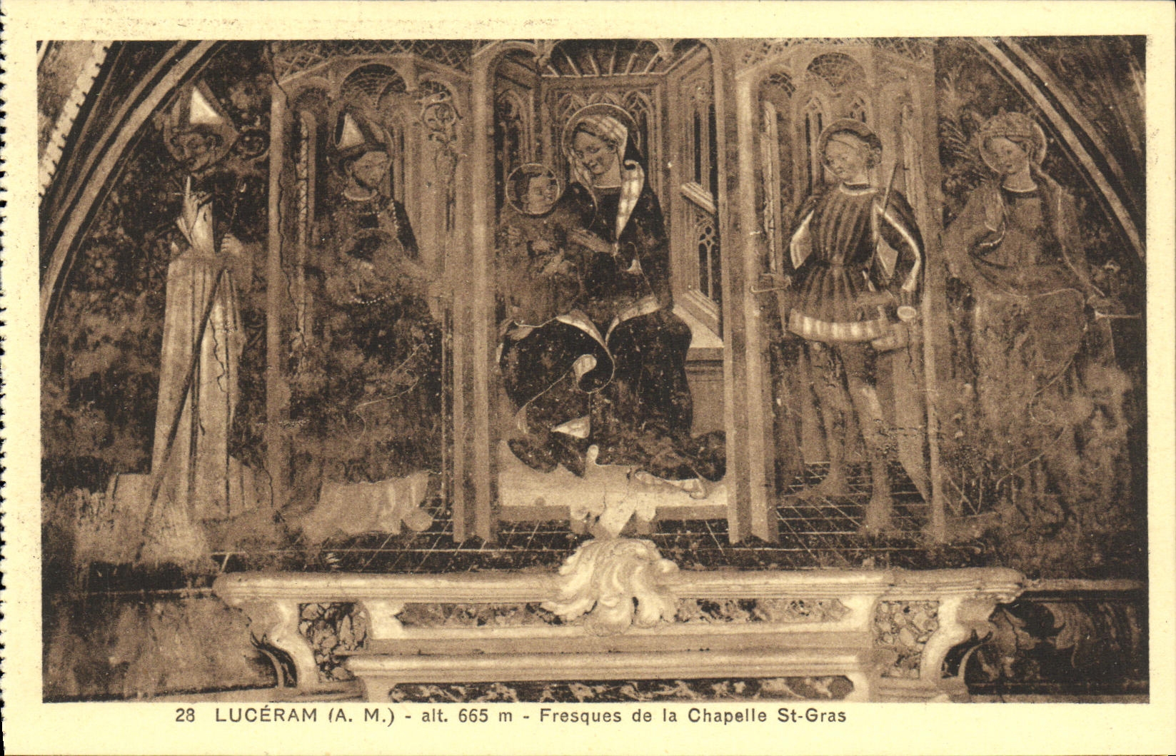CPA Luceram Fresques de la Chapelle St Gras