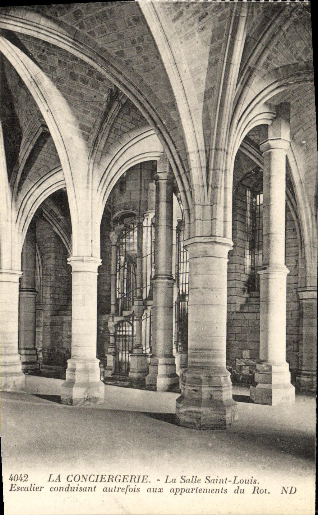 VINTAGE POSTCARD Paris the Caretaker s lodge the Room Saint Louis Staircase leading formerly to the apartments of the king