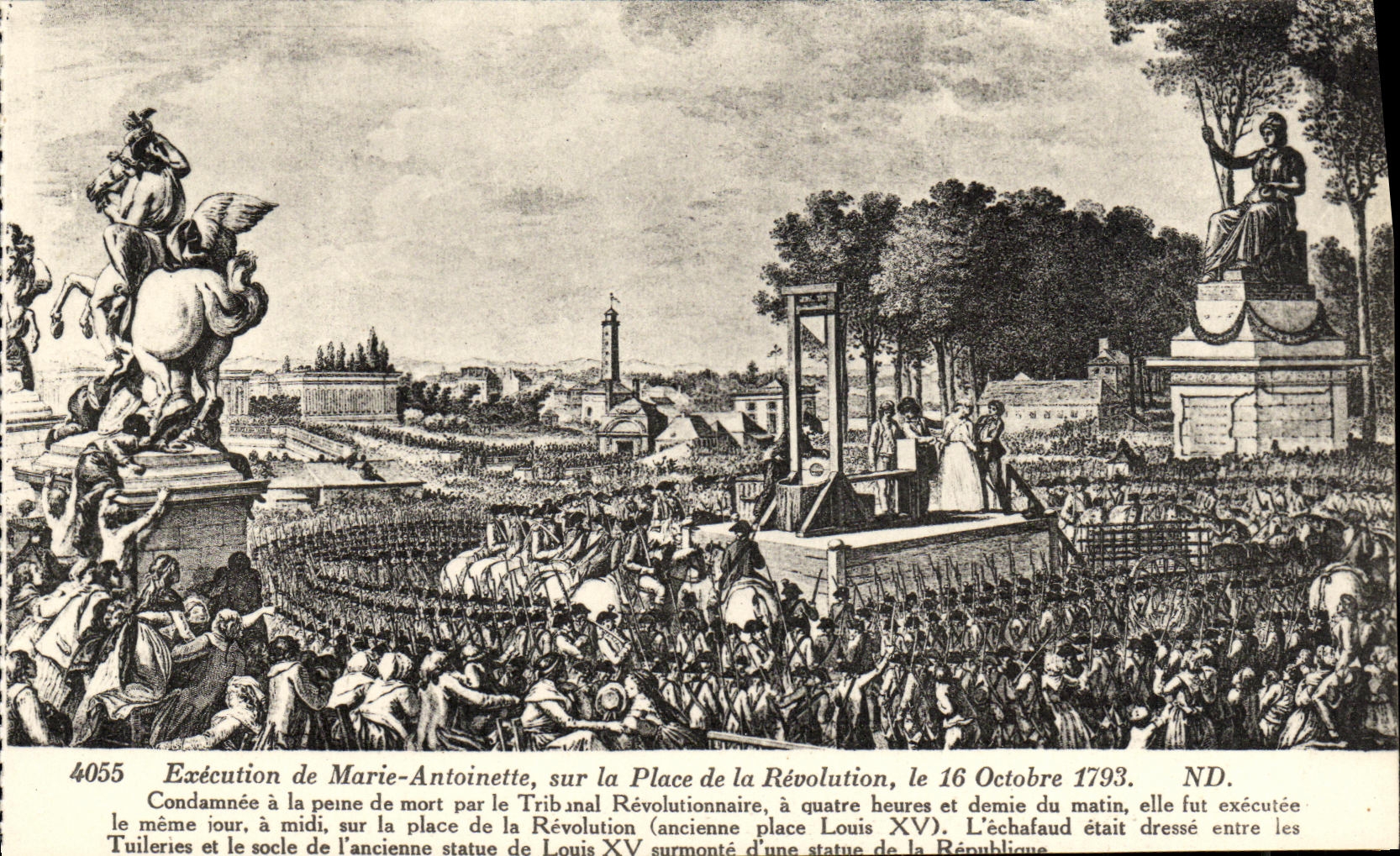 CPA Revolution Francaise Execution de Marie Antoinette sur la Place de la Revolution le 16 Octobre 1793