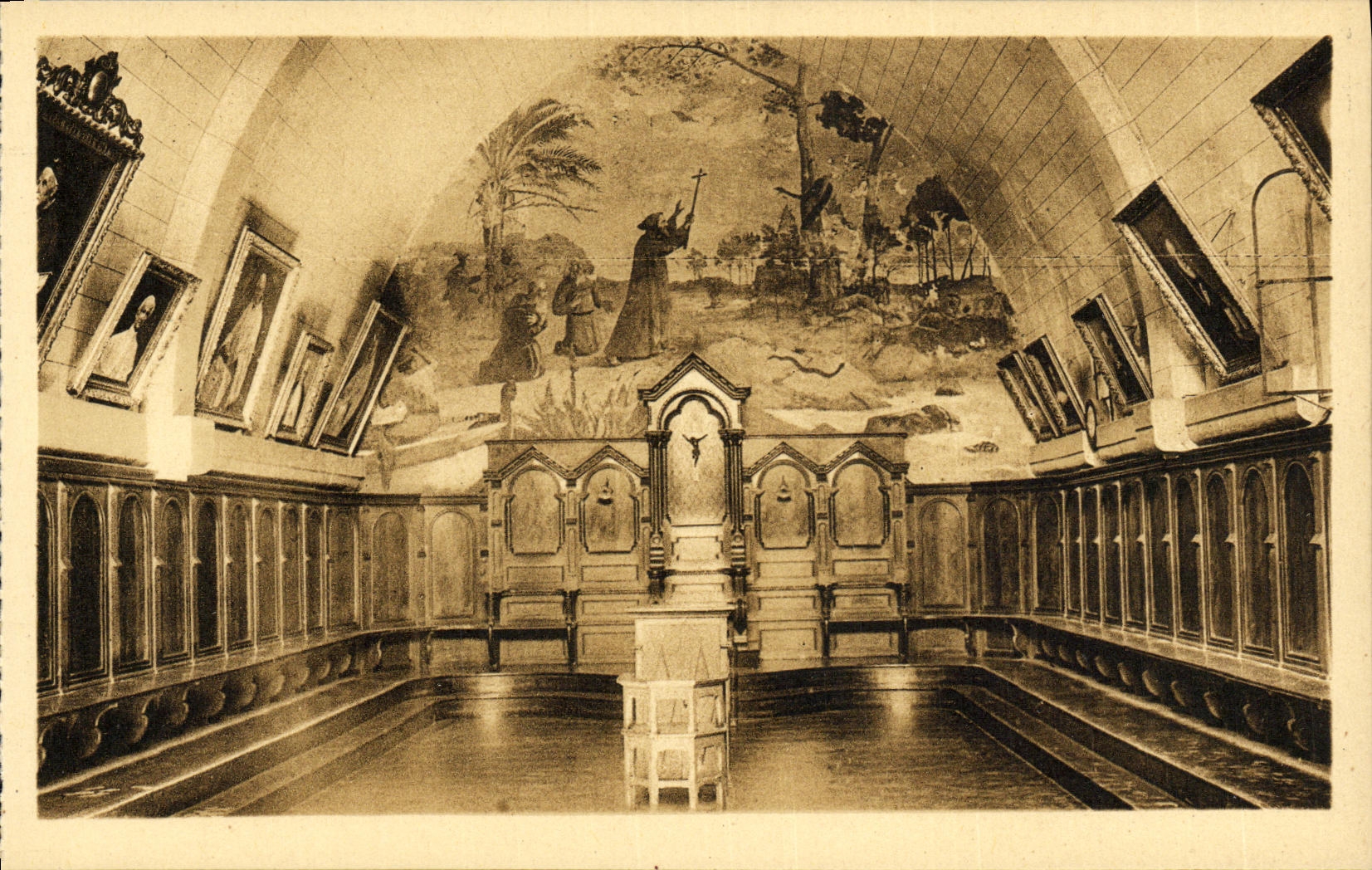 De la VENDIMIA de la POSTAL de la isla sitio del capitulo del monasterio de Honorat Saint