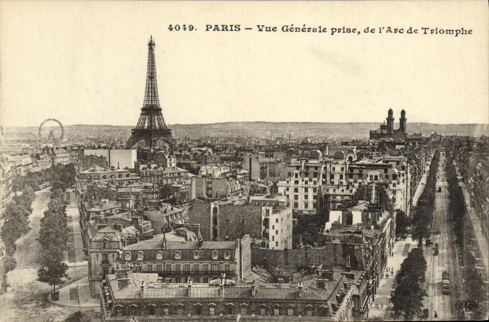 Opinion de Paris de la POSTAL de la VENDIMIA tomada de L Arc de Triomphe