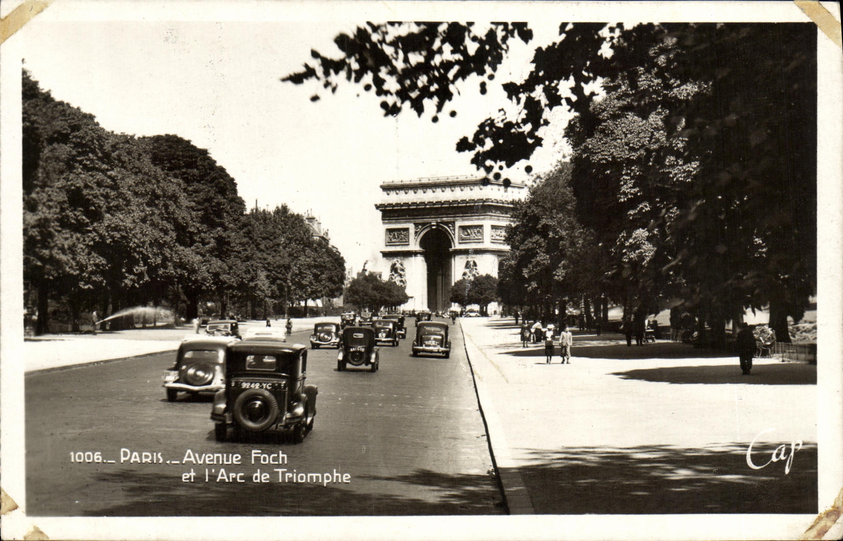 Avenida de Paris Foch de la POSTAL de la VENDIMIA y L Arc de Triomphe