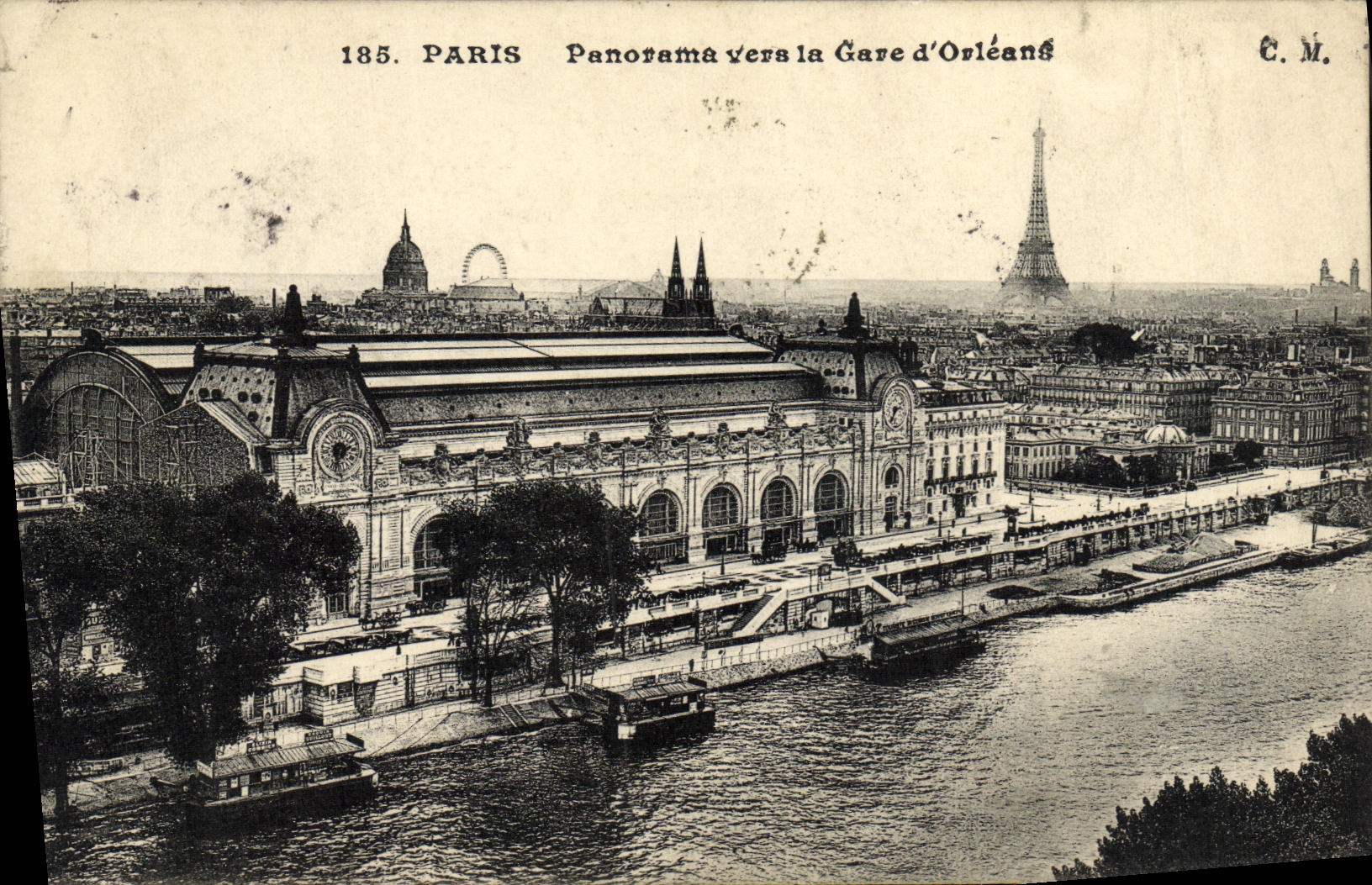 CPA Paris Panorama Yers la Gare d Orleans Tour Eiffel