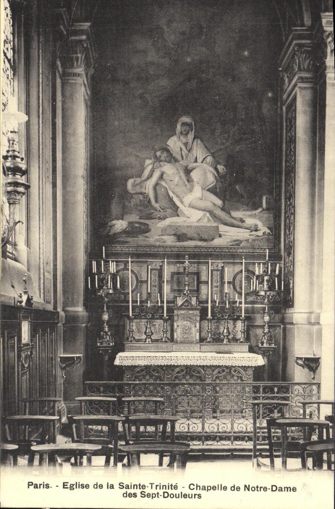 CPA Paris Eglise de la Sainte Trinite Chapelle de Notre Dame des Sept Douleurs 