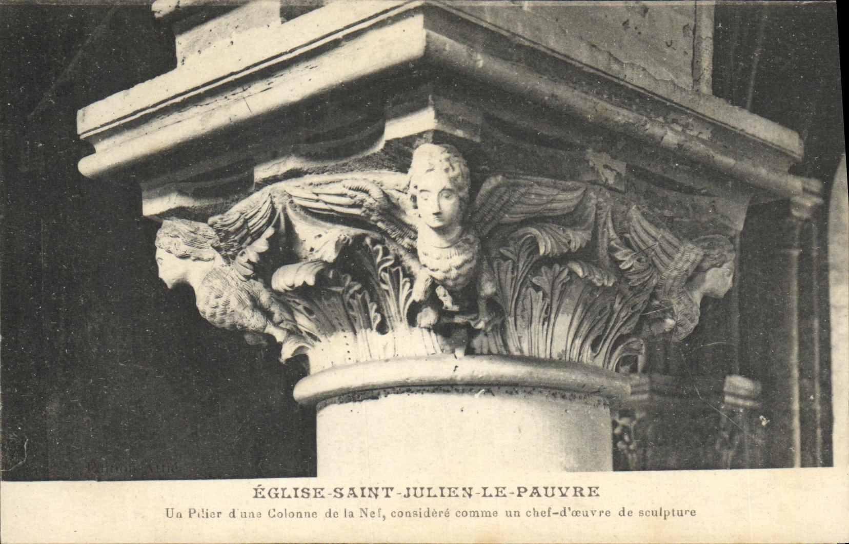 CPA Paris Eglise Saint Julien Le Pauvre Un pilier d une colonne de la nef
