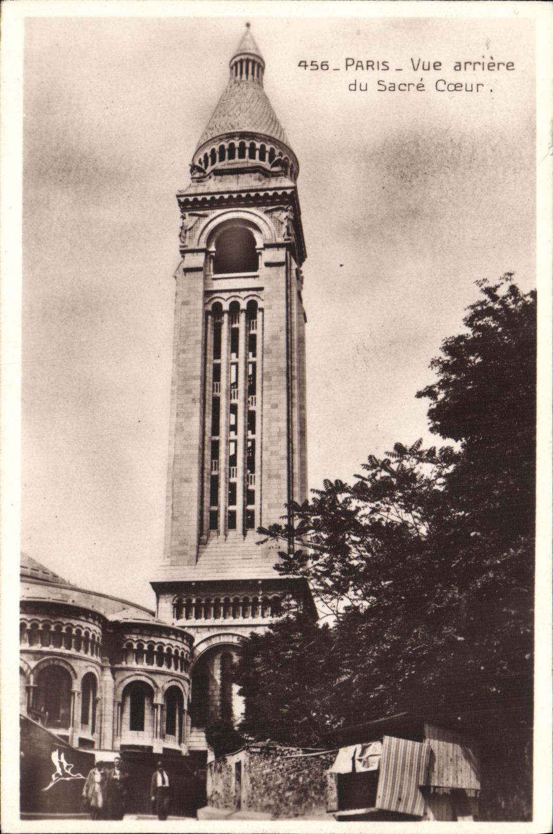 VINTAGE POSTCARD Paris Seen Back of the Sacring Heart