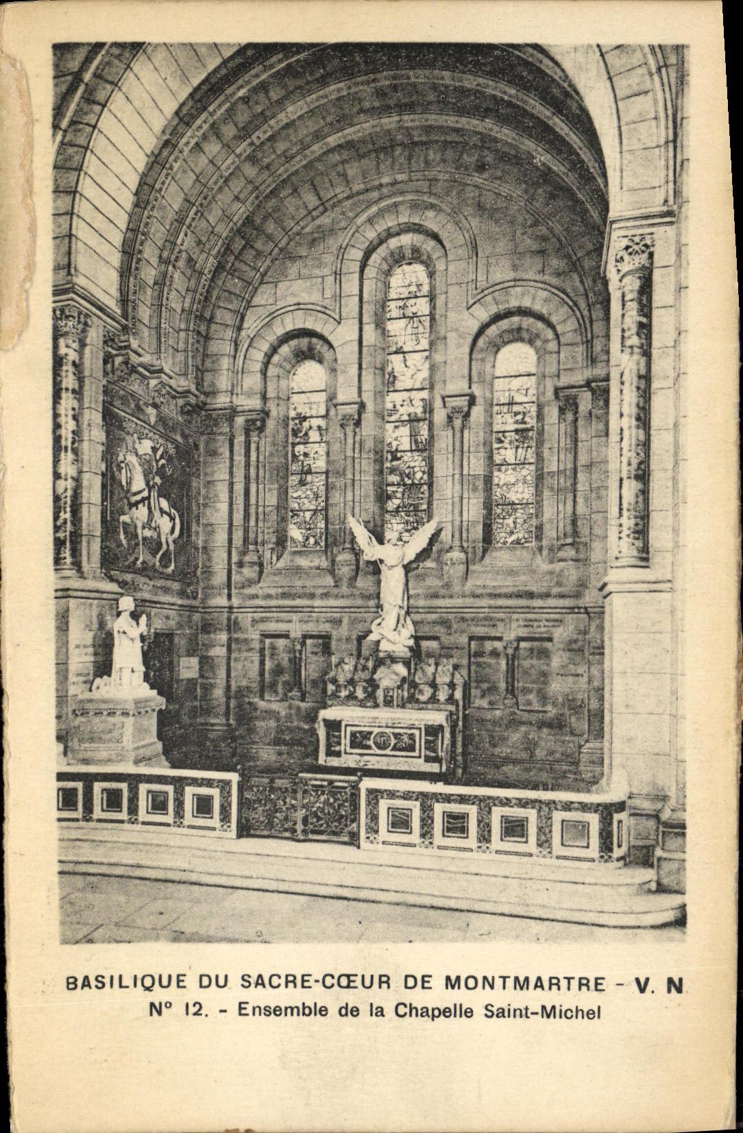 VINTAGE POSTCARD Paris Basilica Of the Sacring Heart De Montmartre Together of the vault Saint Michel