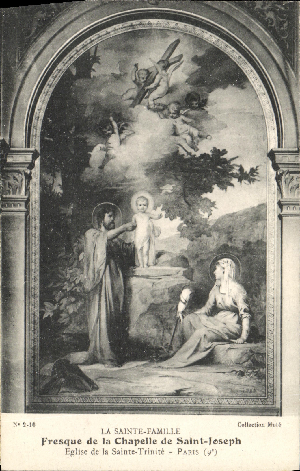 CPA Paris Fresque de la Chapelle de Saint Joseph Eglise de la Trinite