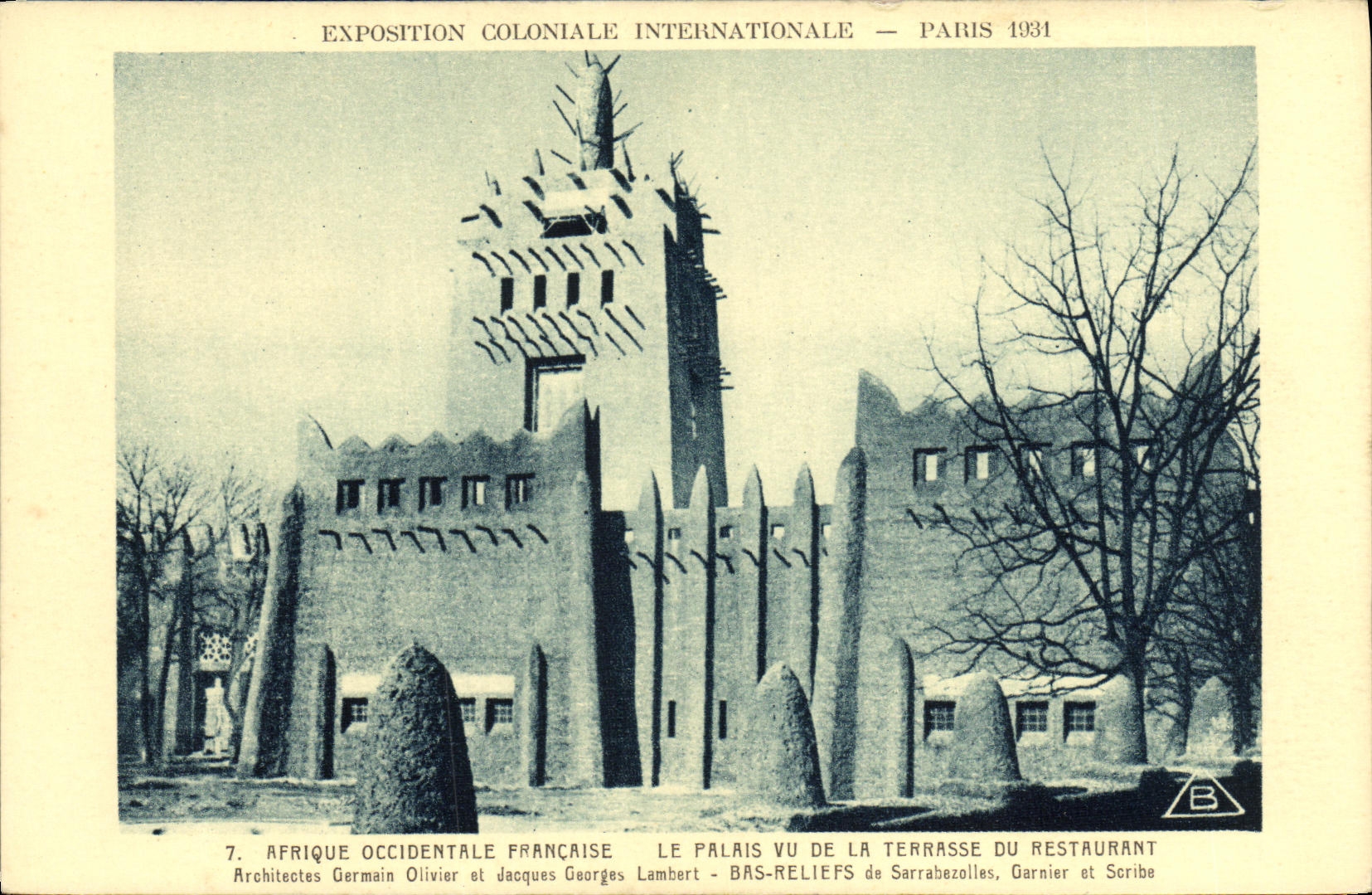 CPA Paris Exposttion Colonlale Internationale 1931 Afrique occidentale Francaise Le palais vu de la terrasse restaurant