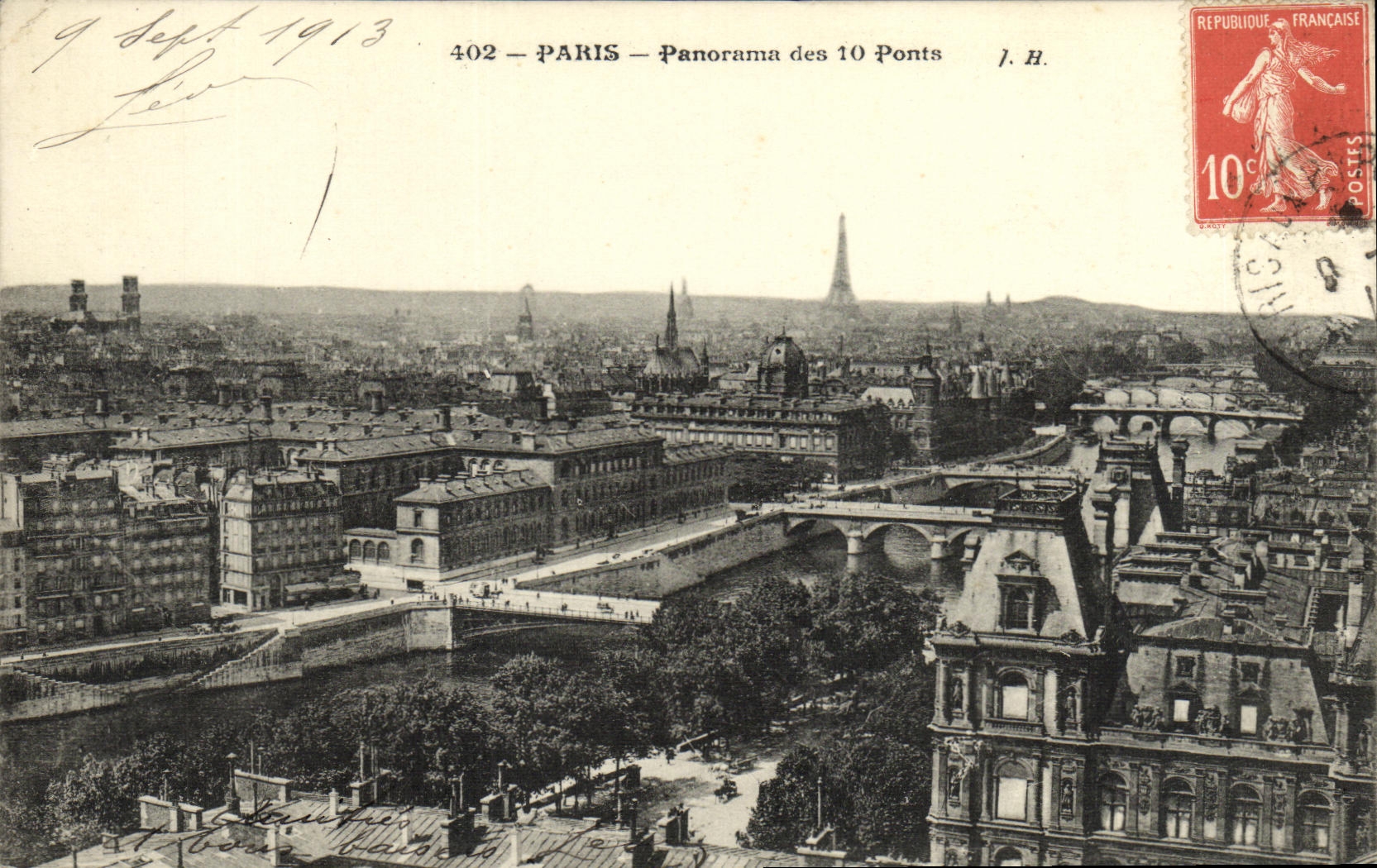 CPA Paris Panorama des 10 Ponts